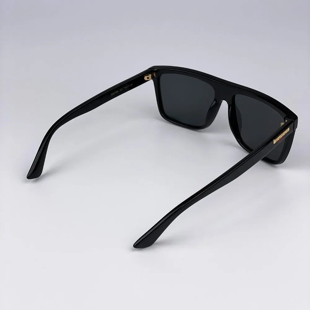 Gucci GG0748S 001 Sunglasses Black Gray Rectangle Men